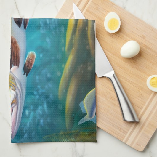 Grand Poisson De Truites ! Serviette de cuisine de (Quart Plié)