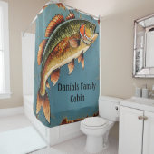 Grand Poisson rideau de douche personnalisée (En situation)