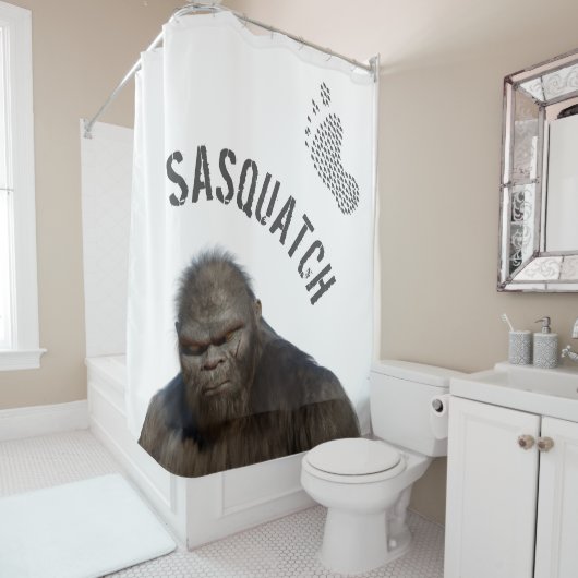 GRAND PORTRAIT DE SASQUATCH PORTRAIT rideau de dou (En situation)