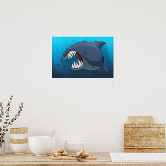 Grand Poster de requin blanc (Cuisine)
