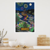 Grand poster de Saugatuck (Nuit) (Cuisine)