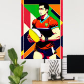 Grand Poster japonais de rugby (Bureau à domicile)