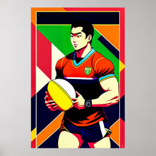 Grand Poster japonais de rugby