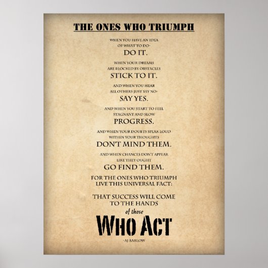 Grand Poster Motivationnel "Ceux qui triomphent" (Devant)