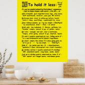 Grand poster "Pour le retenir moins" (Cuisine)