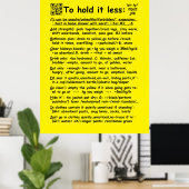 Grand poster "Pour le retenir moins" (Bureau à domicile)