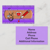 Grand pourpre Bandaid de cartes de visite Médicale (Devant / Derrière)