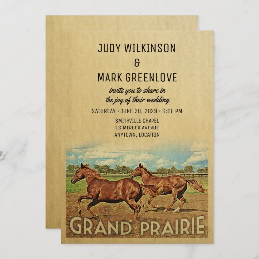 Grand Prairie Texas Faire-part de mariage Hores (Devant / Derrière)