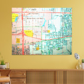 GRAND PRAIRIE, TX kaart Canvas Afdruk (Insitu (Woonkamer))