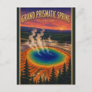 Grand Prismatic Spring Yellowstone Reisreproductie Briefkaart