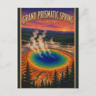 Grand Prismatic Spring Yellowstone Reisreproductie Briefkaart