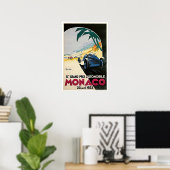 Grand Prix de Monaco 1933 Poster Vintage voyage (Bureau à domicile)