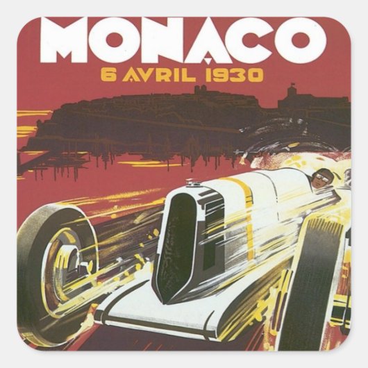  Grand Prix Monaco Vierkante Sticker (Voorkant)
