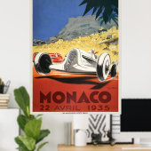 Grand Prix Poster vintage de Monaco 1936 (Bureau à domicile)