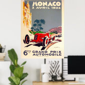 Grand Prix van Monaco 1934 Poster (Thuiskantoor)