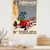 Grand Prix van Monaco 1934 Poster (Keuken)