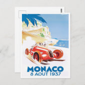Grand Prix vintage de Monaco 1937 Carte postale (Devant / Derrière)