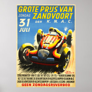 Grand Prix Zandvoort Formula One Car Race Poster