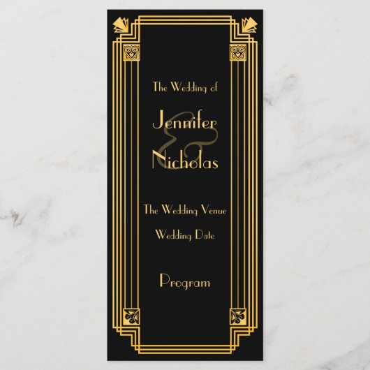 Grand programme Mariage inspiré Art déco des année (Devant)