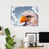 Grand Puissant Aigle Bald Poster Espoir pour l'Amé (Bureau à domicile)