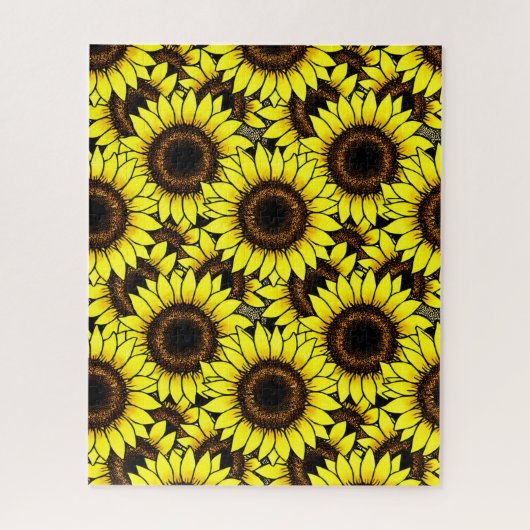Grand Puzzle de tournesol jaune doré (Vertical)