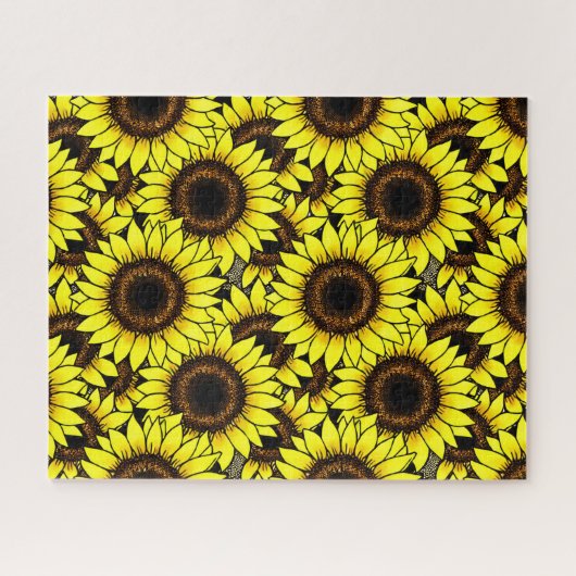 Grand Puzzle de tournesol jaune doré (Horizontal)