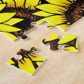 Grand Puzzle de tournesol jaune doré (Côté)