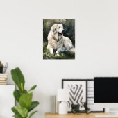 Grand Pyrénées Chien Art Imprimer Poster (Bureau à domicile)