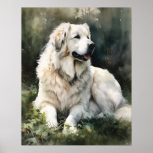 Grand Pyrénées Chien Art Imprimer Poster