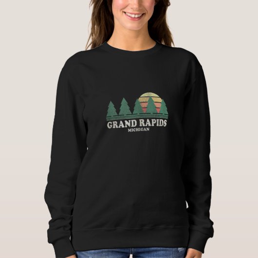 Grand Rapids Mi  Throwback Retro 70s Trui (Voorkant)