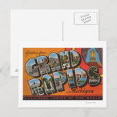 Grand Rapids, Michigan - Grote letterscènes Briefkaart (Voorkant / Achterkant)