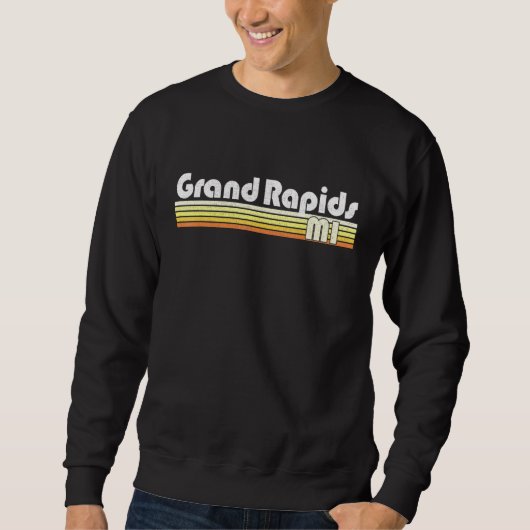 Grand Rapids Michigan Retro Style Pri Trui (Voorkant)