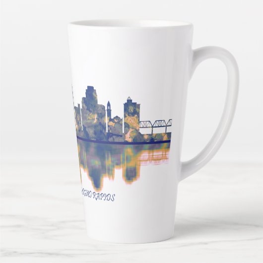 Grand Rapids Skyline Latte Mok (Rechts)