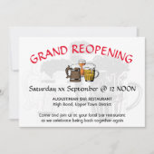 GRAND REOPENING Pub Reünie  GRIJS Kaart (Voorkant)