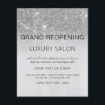 Grand Reopening Silver Modern Glitter Salon<br><div class="desc">Glam Silver Ombre Sparkle and Glitter Grand Reopening Glam Luxury Hair Salon, Beauty Store, Eyelashes, Nails, Makeup, Microblading, Hair Stylist, Lashes, Hair Stylist or Make Up Artist Business Flyer with custom add your business name and return address. This simple modern and elegant personalized design is perfect for reopening your business...</div>