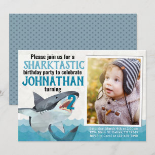 Grand requin blanc Invitation de fête d'anniversai