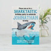 Grand requin blanc Invitation de fête d'anniversai (Debout devant)