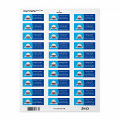 Grand requin blanc moyen étiquette d'illustration (Feuille entière)