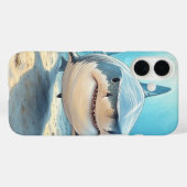 Grand requin blanc Océan iPhone 16 Coque (Verso (horizontal))