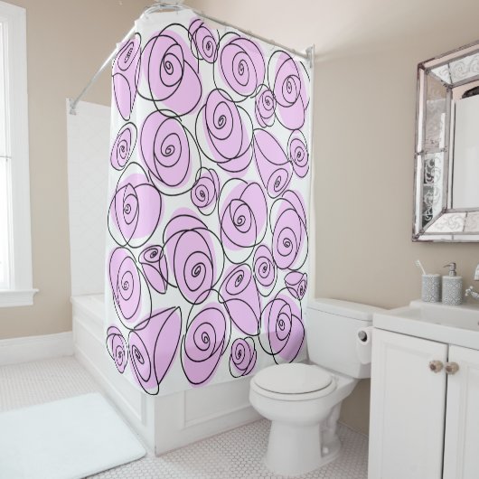 Grand rideau de douche Lilac Roses Motifs (En situation)