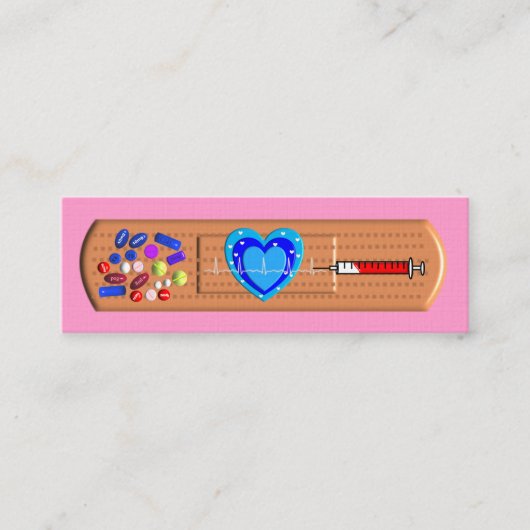 Grand rose Bandaid de cartes de visite Médicale (Devant)