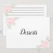 Grand Rose rose Floral Recette Carte Divider (Devant / Derrière)