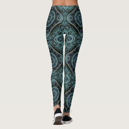Grand Royal Julian Fractal Mandala Pattern Leggings (Achterkant)
