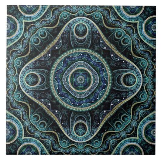 Grand Royal Julian Fractal Mandala Pattern Tegeltje (Voorkant)