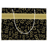Grand Sac Cadeau 105th noir heureux et or de thème de fête (Dos)