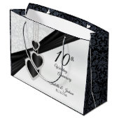 Grand Sac Cadeau 10ème Onyx et anniversaire de mariage blanc - (Dos Angle)