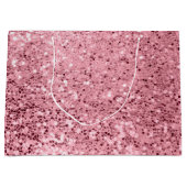 Grand Sac Cadeau 12.5lx4wx9h Grande Parties scintillant Rose cadeau (Devant)