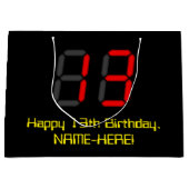 Grand Sac Cadeau 13ème anniversaire : Rouge Digital Horloge Style " (Devant)