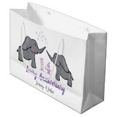 Grand Sac Cadeau 14e anniversaire mariage d'ivoire éléphant mignon (Devant Angle)