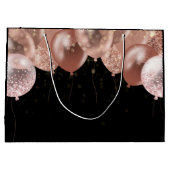 Grand Sac Cadeau 16e anniversaire Ballons roses (Dos)